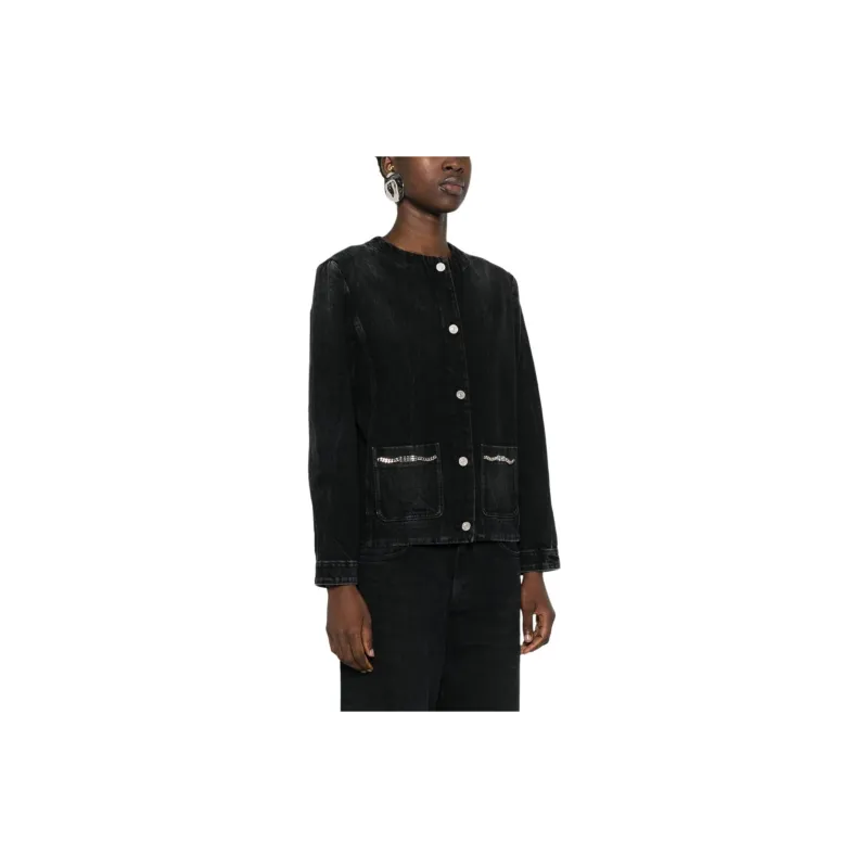 Givenchy Collarless Chain Jacket 'Black'-3