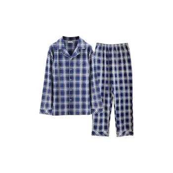 DV Pajama Set Men's Blue And Gray Plaid