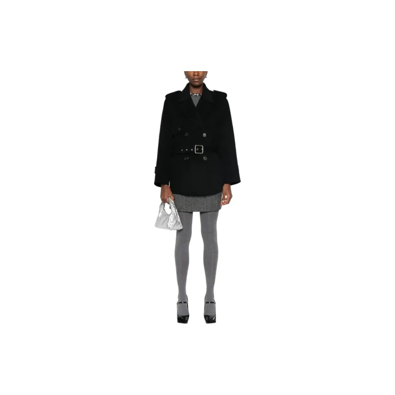 PINKO Double Breasted Belted Short Coat-1