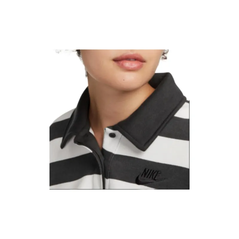 Nike Sportswear Phoenix Fleece Women's Oversized 3/4-Sleeve Striped Crop Polo-3