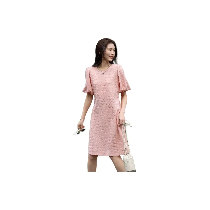 【dme】 Short-Sleeved Dresses Women's Antique Pink-4