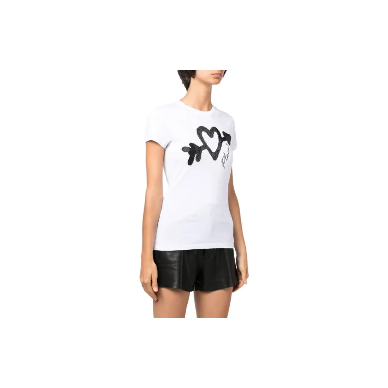 PHILIPP PLEIN Crystal embellished Logo T shirt-3