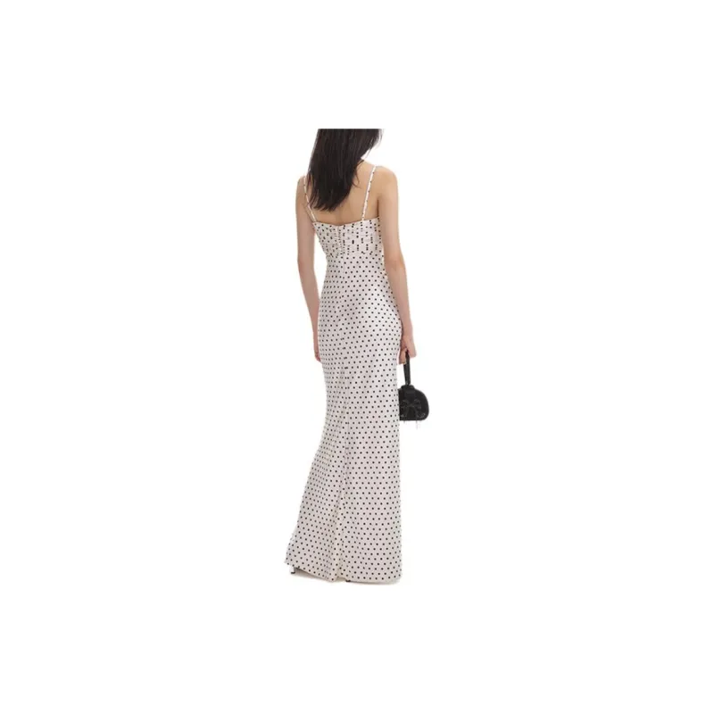 Self-portrait Slip Dresses Women's White Dot Pattern-1
