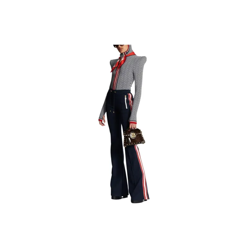 BALMAIN Flared Jersey Trousers-3