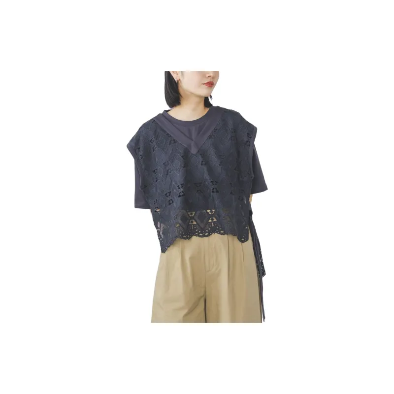 Beams Crop Tops Women's Black-1