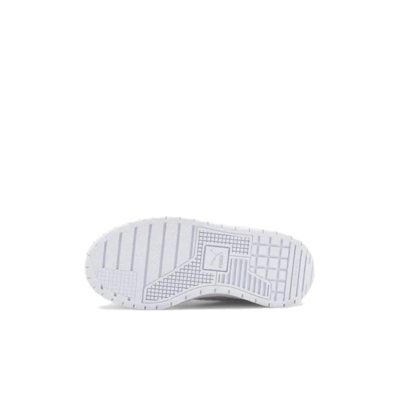 PUMA Cali Series Durable Breathable Low Top Skateboard Shoes White Gray Kids'-4