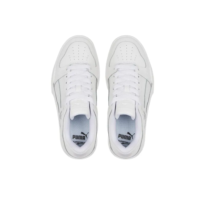 PUMA Slipstream Leather Wear resistant And Lightweight Low Top Kids' Skateboarding Shoes White Teenagers-3