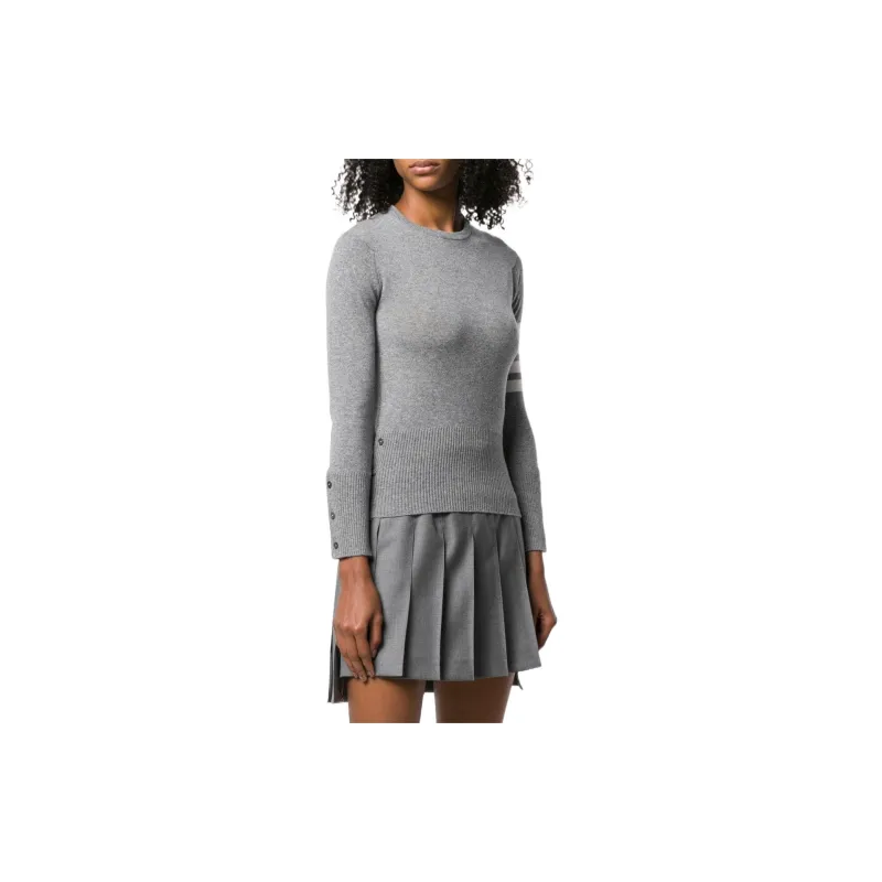 THOM BROWNE· FW22 Cashmere Sweater Women's Gray-3