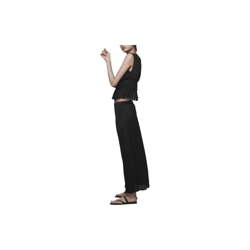 ZARA Casual Long Skirts Women's Black-3