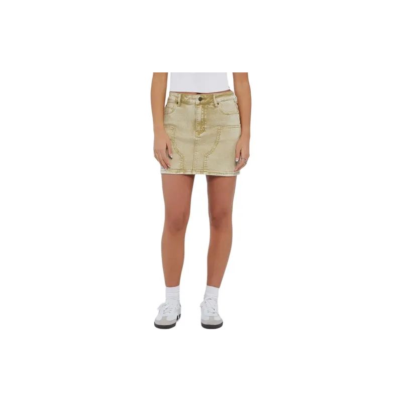 GUESS Denim Short Skirts Women's Yellow-2