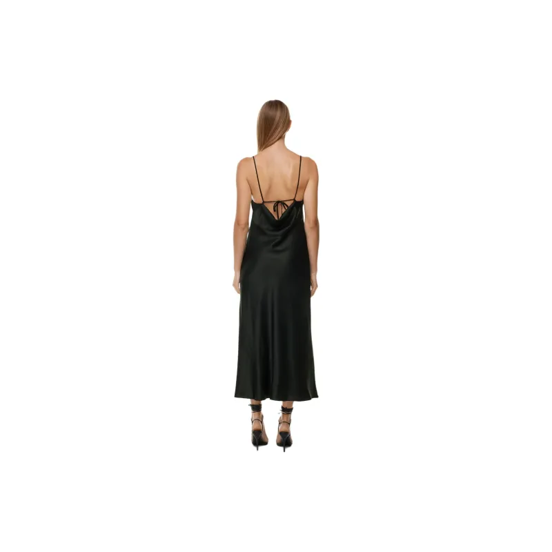 ARITZIA Ten Affection Satin Maxi Dress Slip Dresses Women's BLACK/Black-3