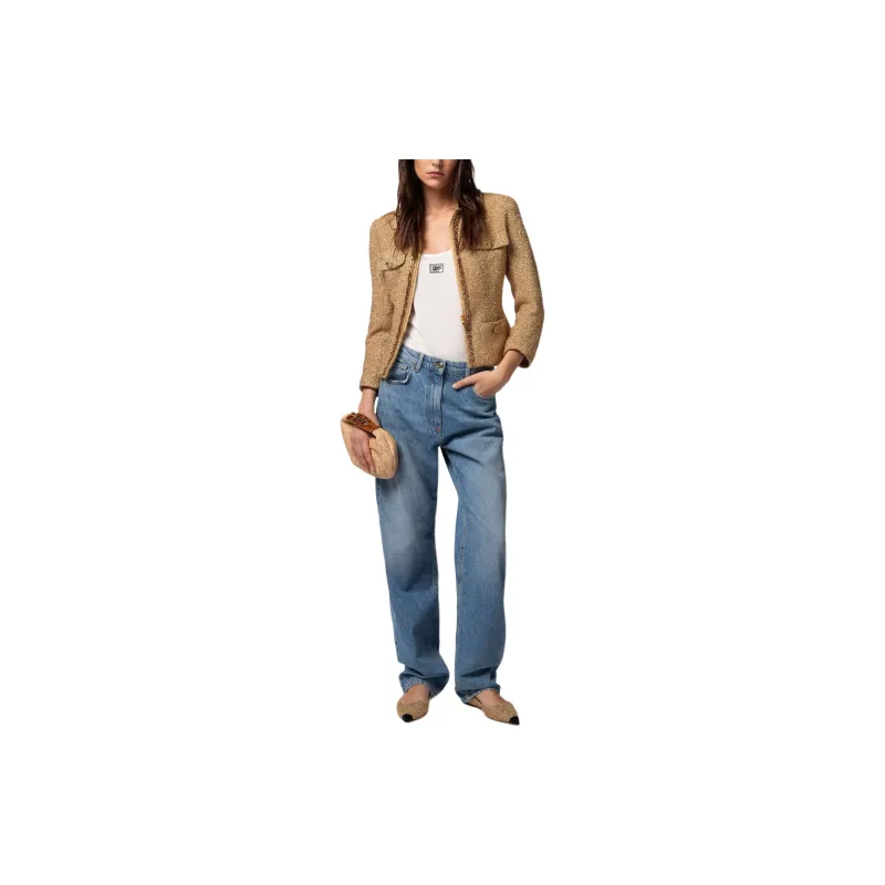 Elisabetta Franchi Cropped Tweed Jacket-1