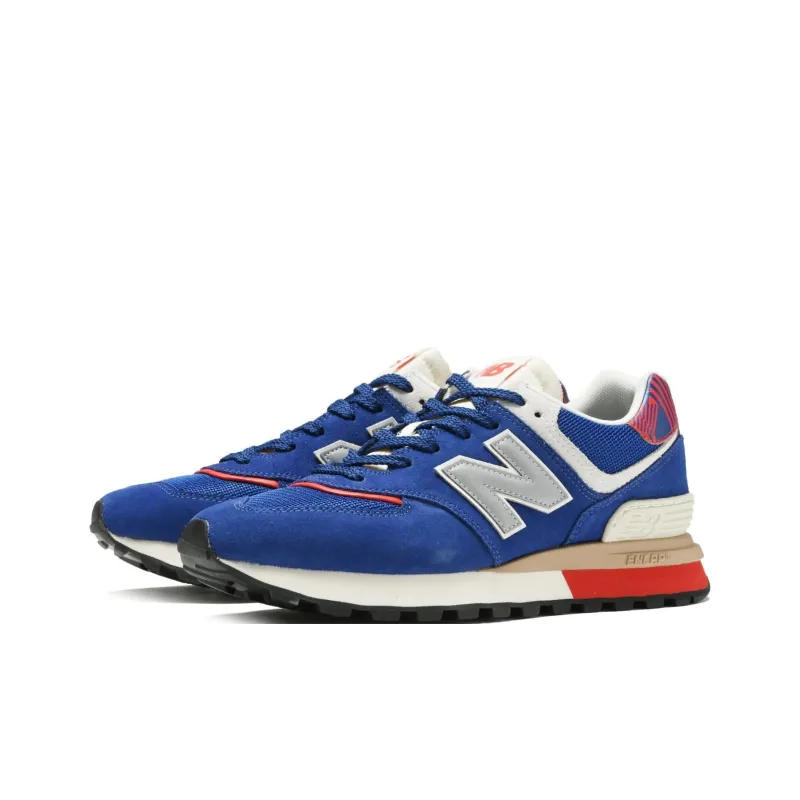 New Balance NB 574 Anti Slip Wear Resistant Low Top Running Shoes Unisex Blue White-2