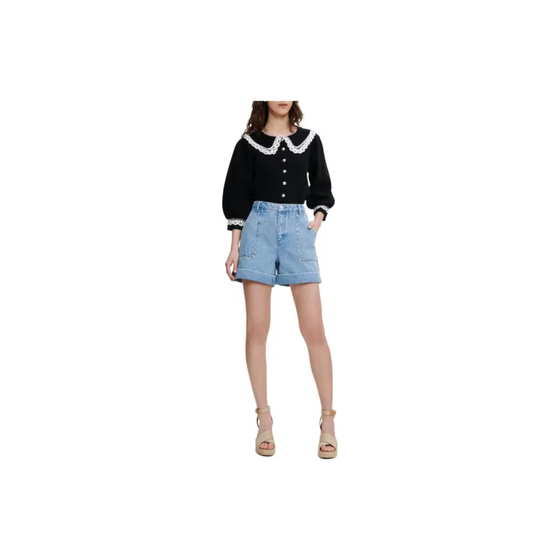 Maje Capsule Denim Shorts Women's Blue-1