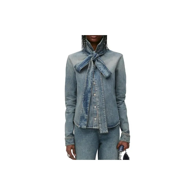 LOEWE Bow Shirt 'Washed Denim'-2