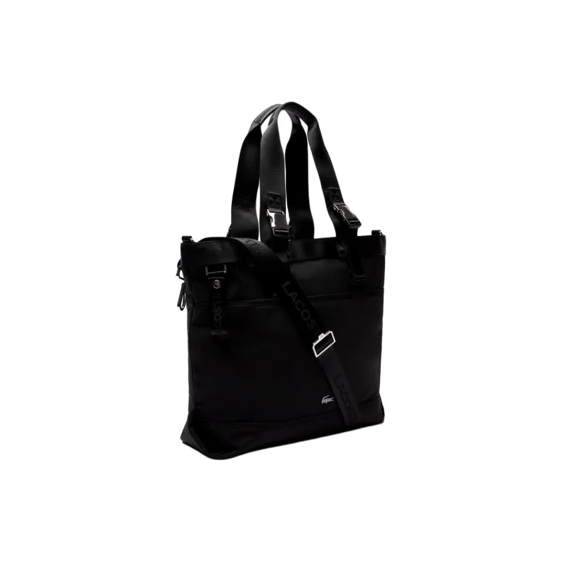 LACOSTE Nylon Shoulder Bag Crossbody Bag Handbag Large Size Men's Black-2