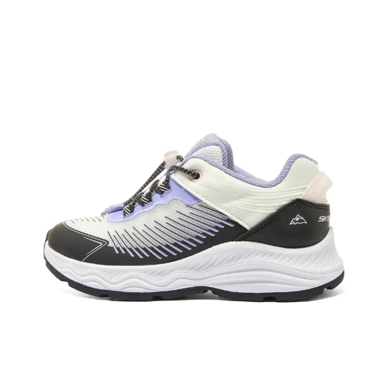 Skechers Girls Cushioning Wear Resistant Low Top Kids' Running Shoes White Black Teenagers-0