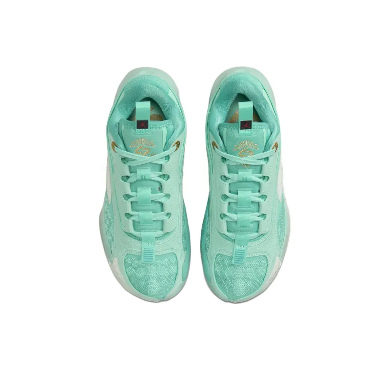 Jordan Luka 2 Slip Resistant Cushioning Abrasion Resistant Low Top Children's Basketball Shoes Green Teenagers-3