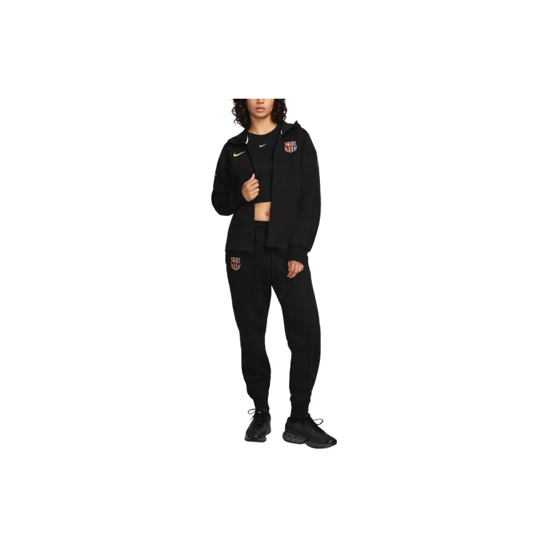 Nike FC FW24 Barcelona Tech Fleece Windrunner Jackets Coats Women's Black-2