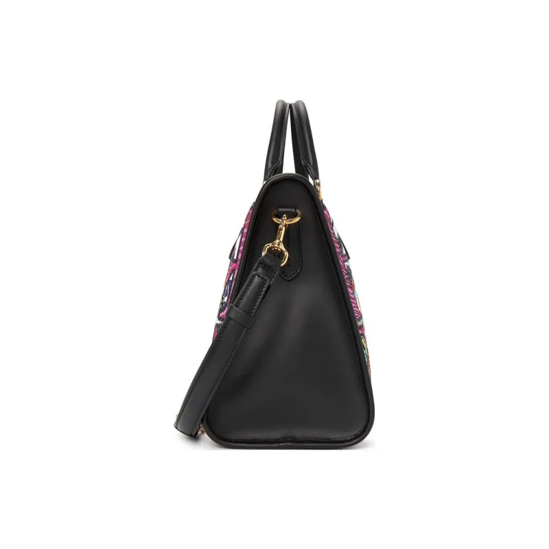 FERRAGAMO Nylon Shoulder Bag Crossbody Bag Handbag Medium Size Women's Black & Multicolor-3