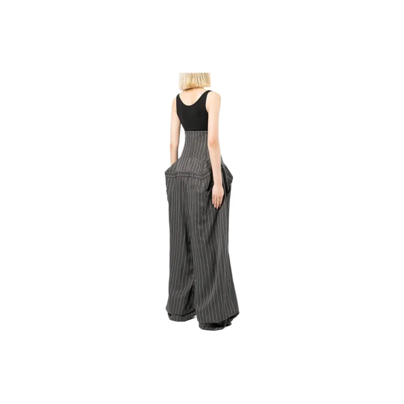 NATASHA ZINKO Pinstripe print Corset Boxy Trousers-2