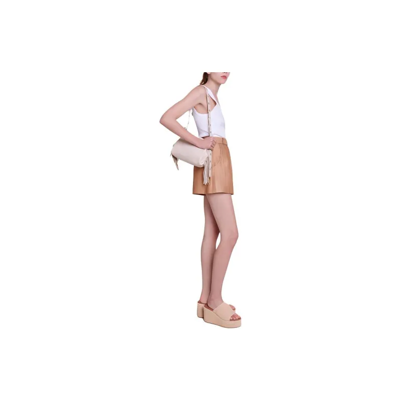 Maje Inverted pleat Belted Shorts-4
