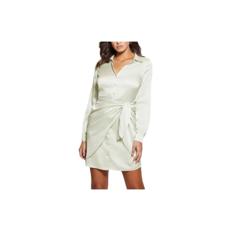 GUESS Long-Sleeved Dresses Women's Green-2