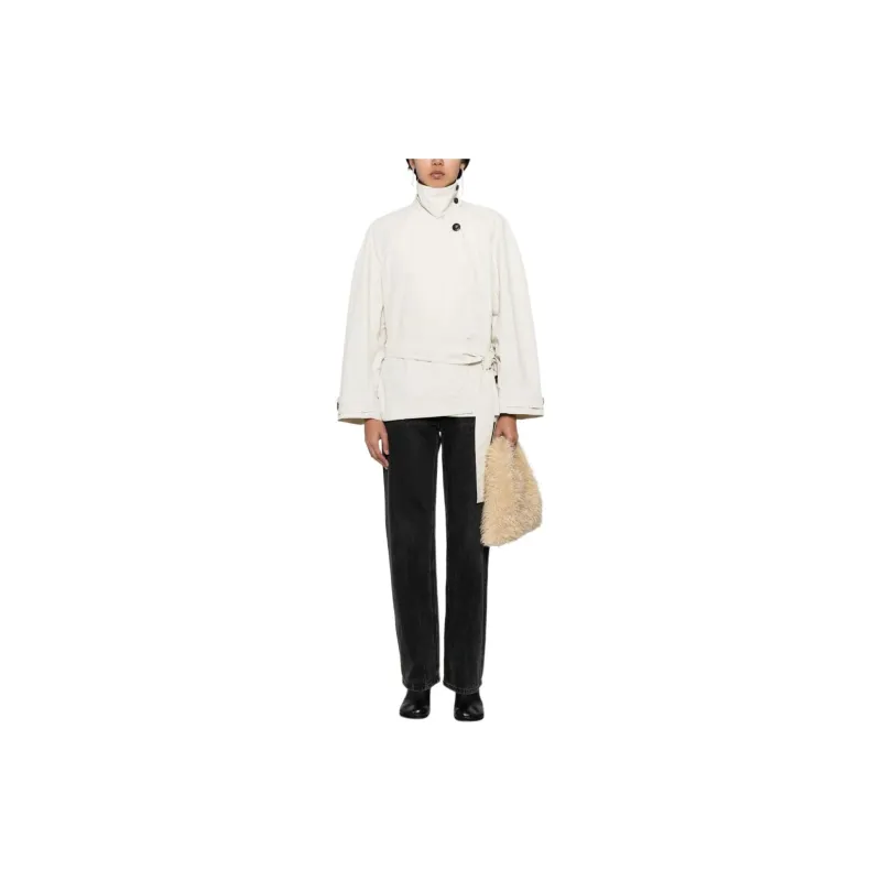 LOW CLASSIC Raglan-sleeve Belted Trench Coat-1