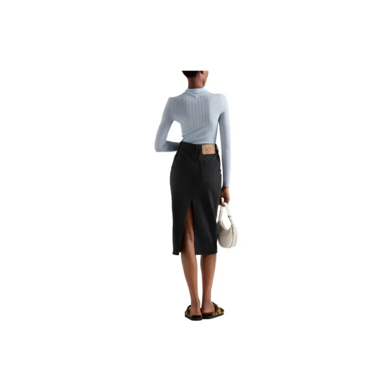 PRADA Long Sleeved Ribbed Polo Top-2