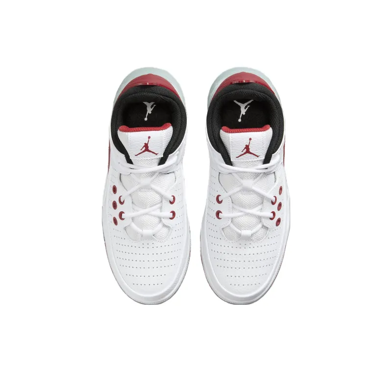Jordan Max Aura 5 Cushioning, Wear Resistant Low Top Children's Basketball Shoes White Red Teenagers-3