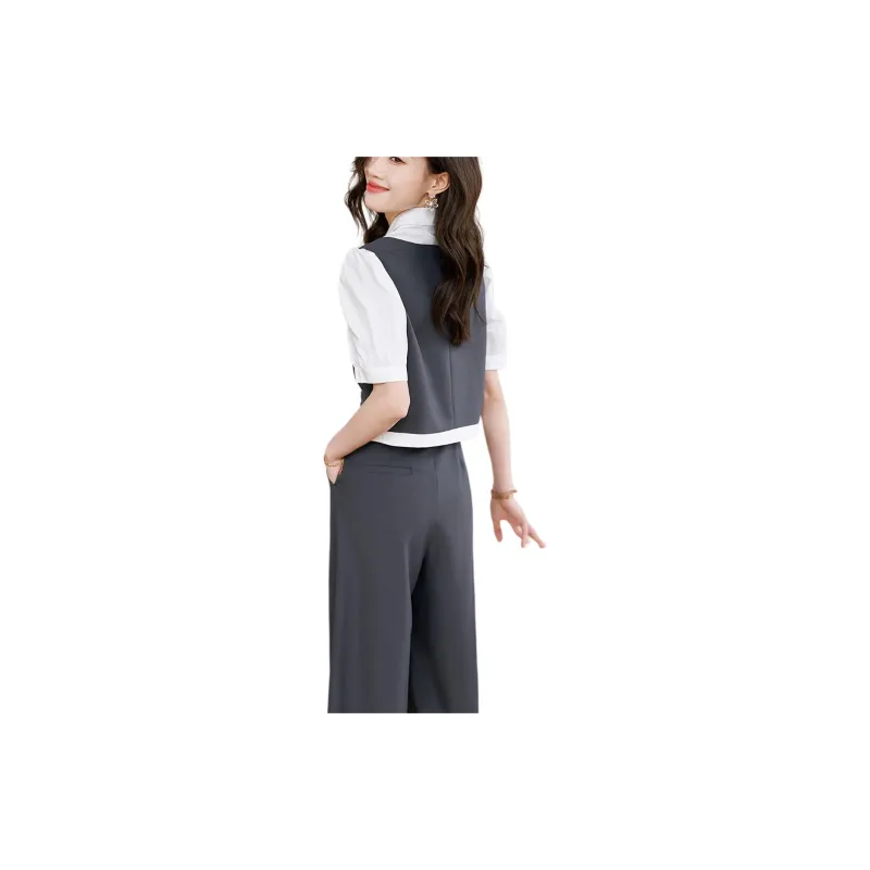 Mo Han Yi Mei Casual Suit Women's Gray-2