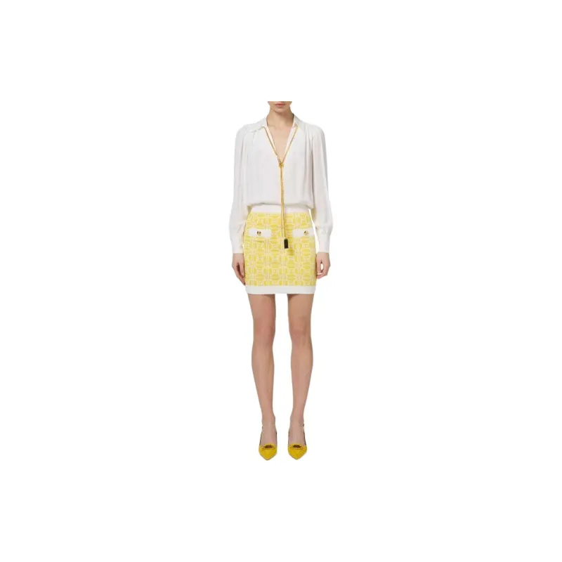 Elisabetta Franchi Necklace appliqué Georgette Blouse-1