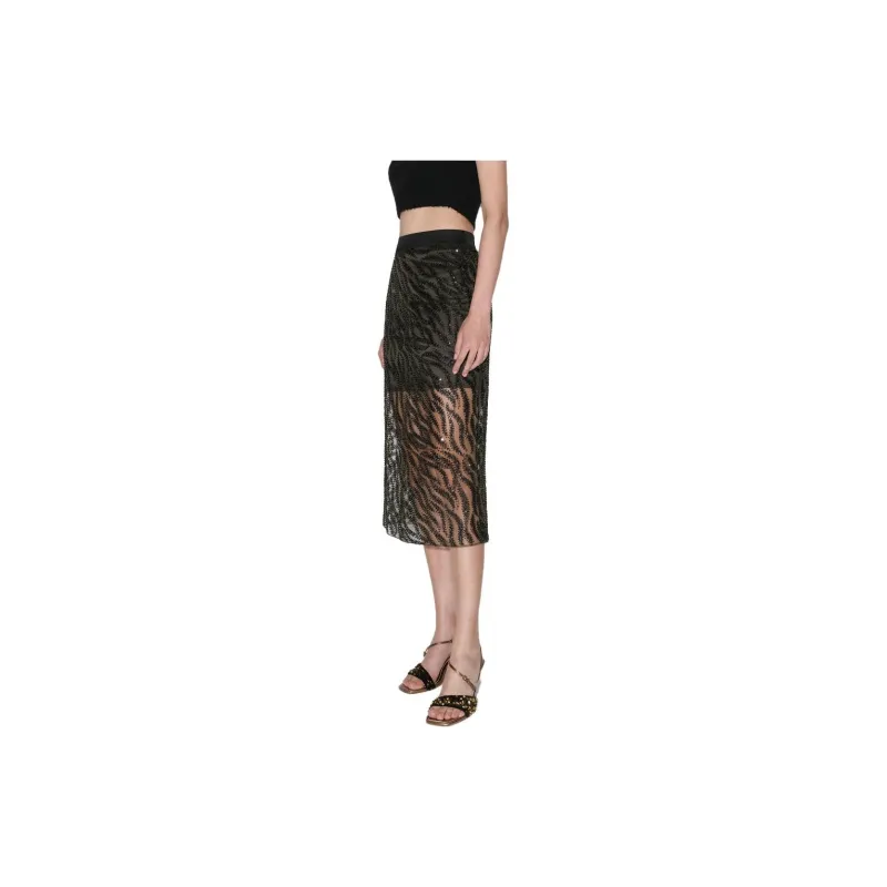 Bebe Casual Long Skirts Women's Green-2