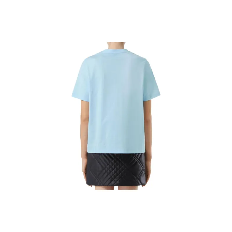Burberry Drop Shoulder Sleeve T Shirt Women's Blue-3