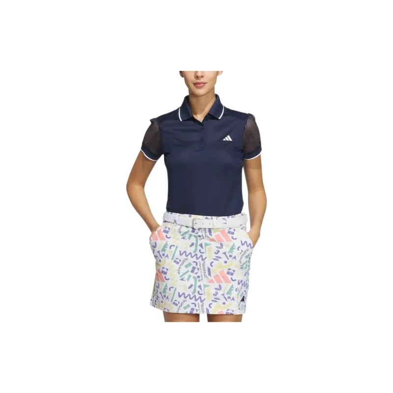 Adidas Polo Shirts Women's Collegiate Marine Blue-3