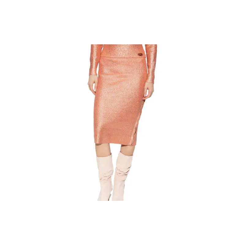 DIESEL Casual Long Skirts Women's Orange-3