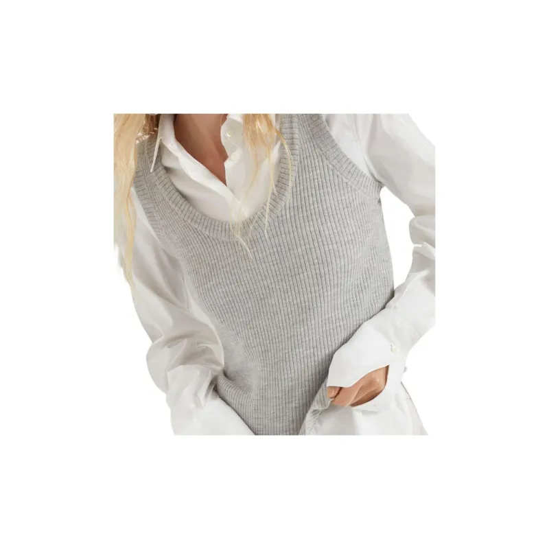 Brunello Cucinelli Scoop Neck Ribbed Knit Vest-3
