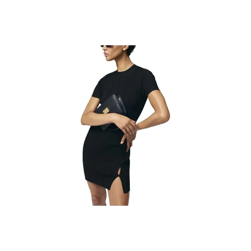 FRAME SS23 Short Sleeved Dress Women's Black-2