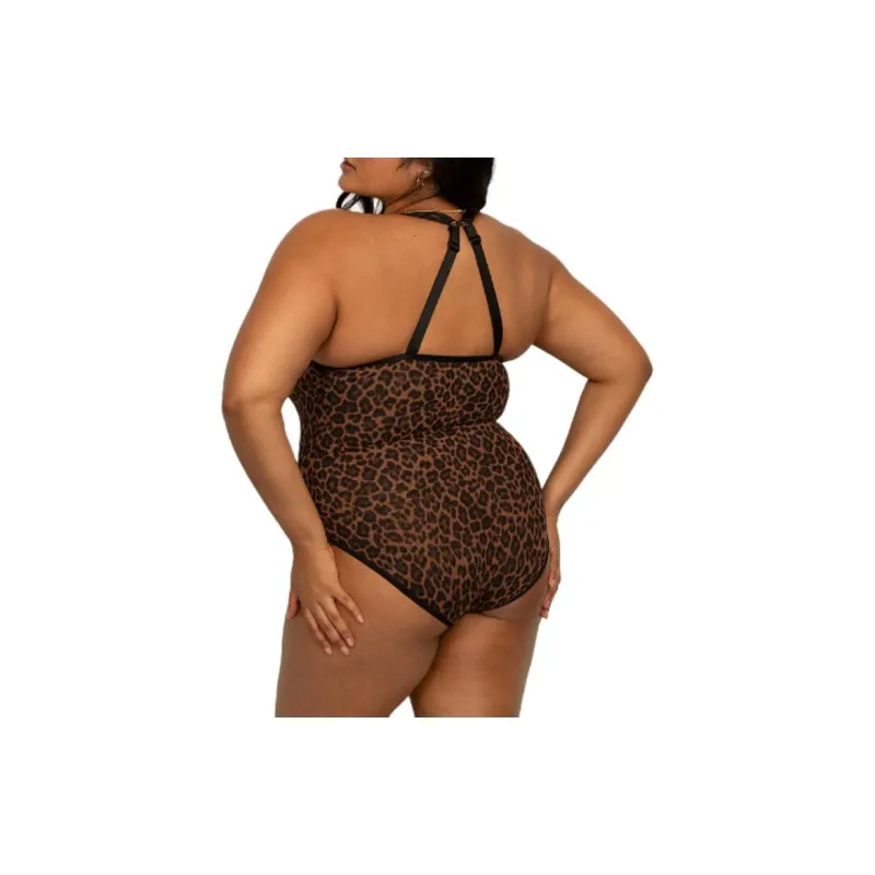 Victoria's Secret CURVY COUTURE Sheer Mesh Bodysuit Designer Leopard Bodysuits Women's Leopard Print-2