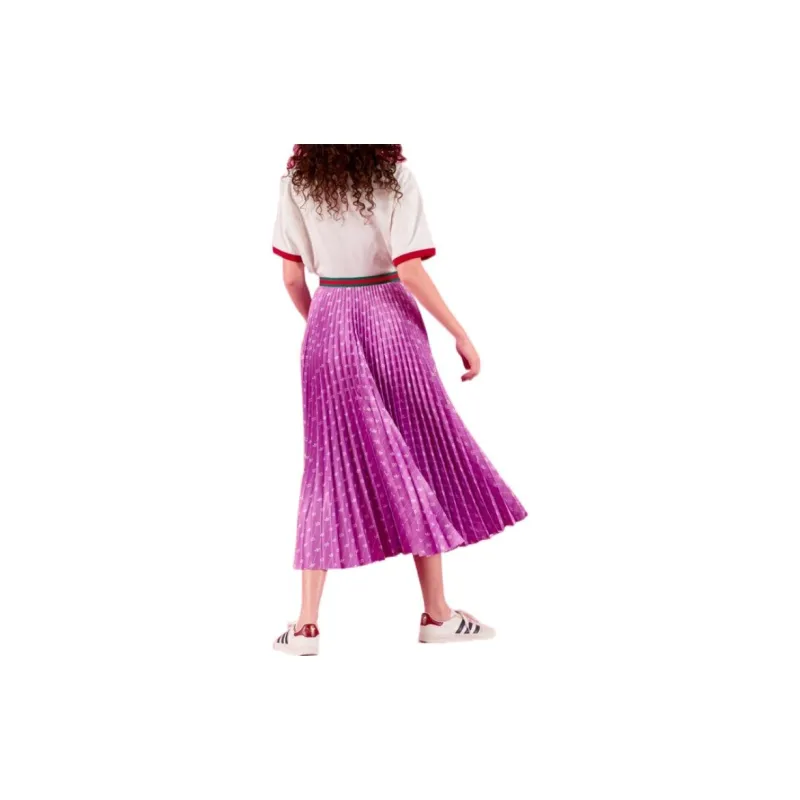 GUCCI X Adidas Satin Pleated Skirt Purple-3