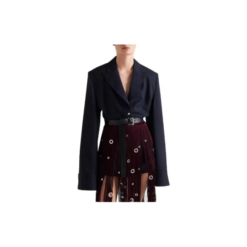 PRADA Pinstripe Single Breasted Shirt Jacket-4
