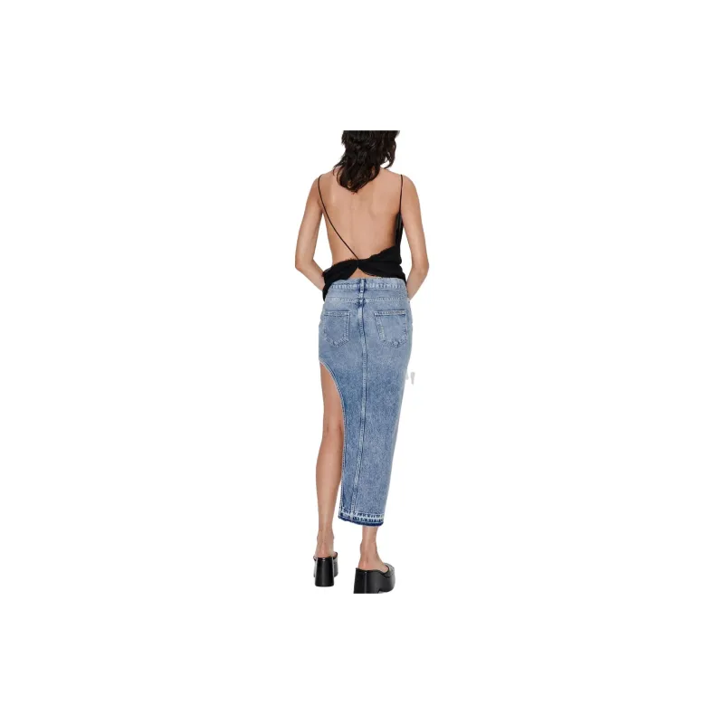 ZARA Denim Long Skirts Women's Medium Blue-4
