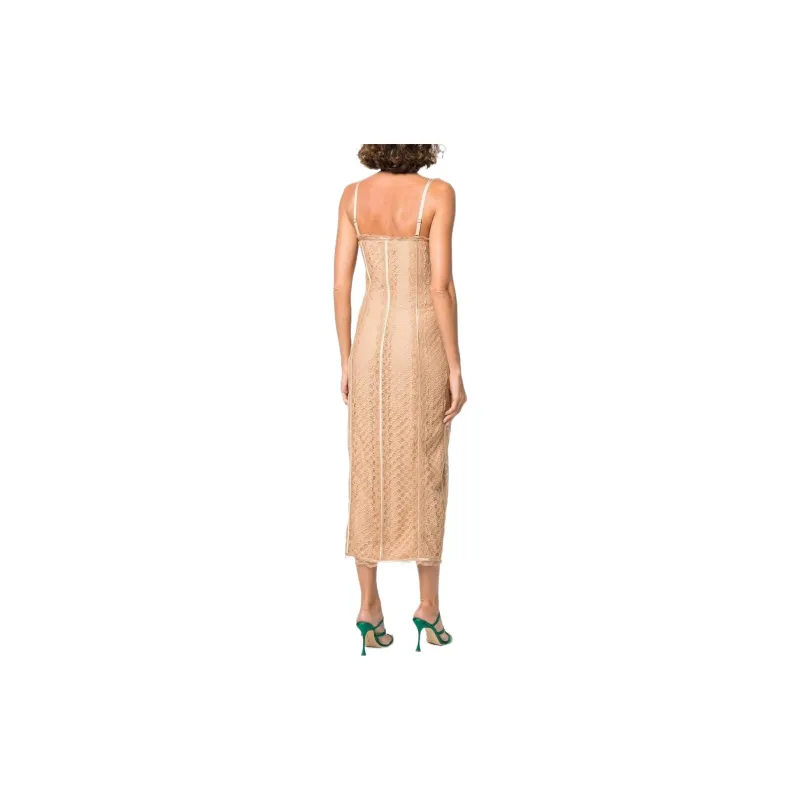 GUCCI GG lace Corset Midi Dress-3