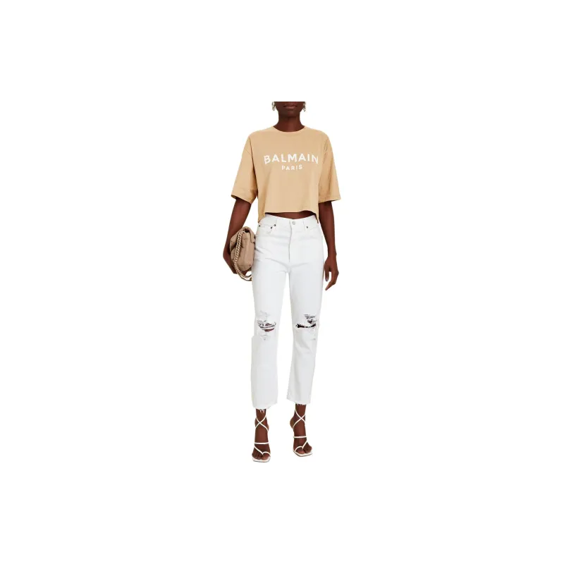 BALMAIN Logo Printed Round Neck T-Shirt-1