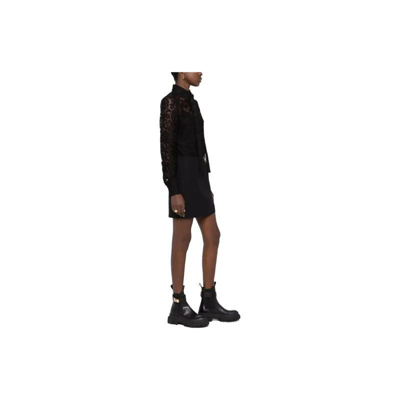 Valentino Long Sleeved Dresses Women's Black-3