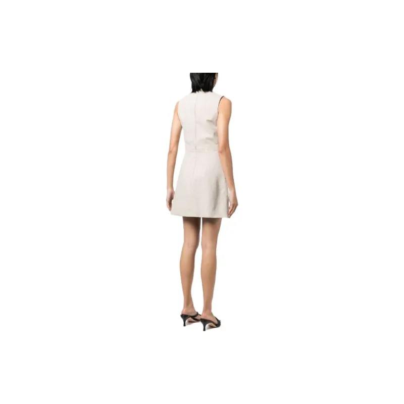 Patou Logo jacquard Cotton A line Minidress-3