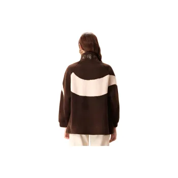 FENHONGMALI Velvet feel Coat Women's Coffee