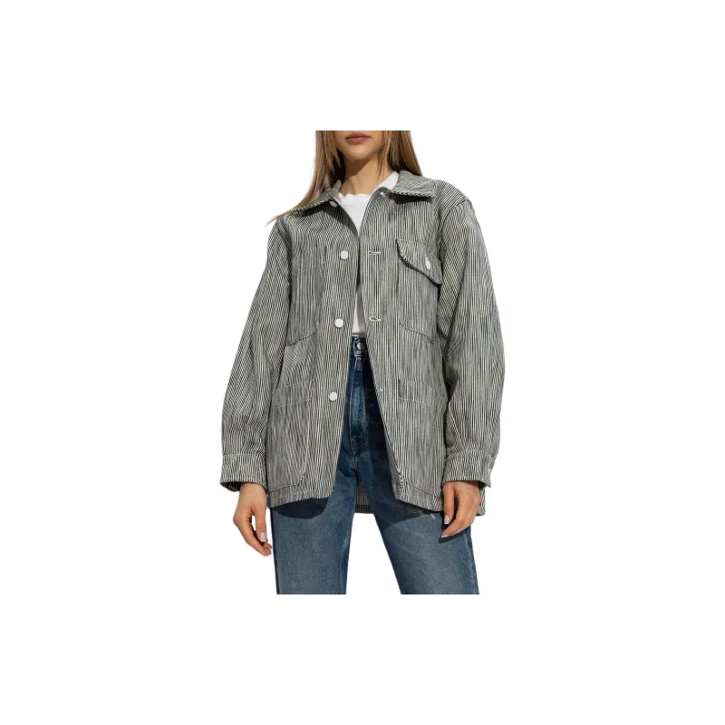 A.P.C Striped Pattern Shirt Jacket-1