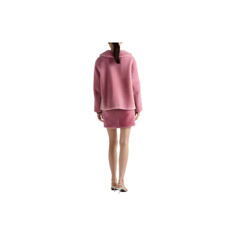 PRADA Logo Patch Shearling Jacket-2