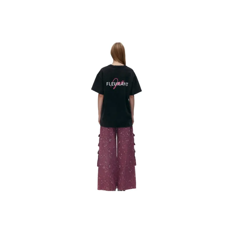JAC FLEURANT Drop Shoulder Sleeve T Shirt Women's Black-2